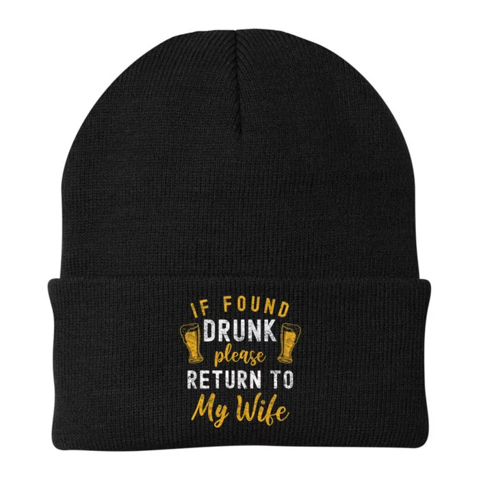 If Found Drunk Return To Wife Couples Funny Drinking Knit Cap Winter Beanie