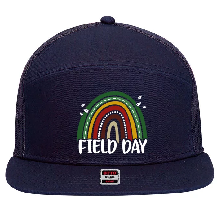 It's Field Day Vibes Rainbow Games For Teachers Adults Gift 7 Panel Mesh Trucker Snapback Hat