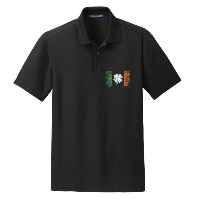 Irish flag Distressed Shamrock ST Patrick's Day Dry Zone Grid Performance Polo