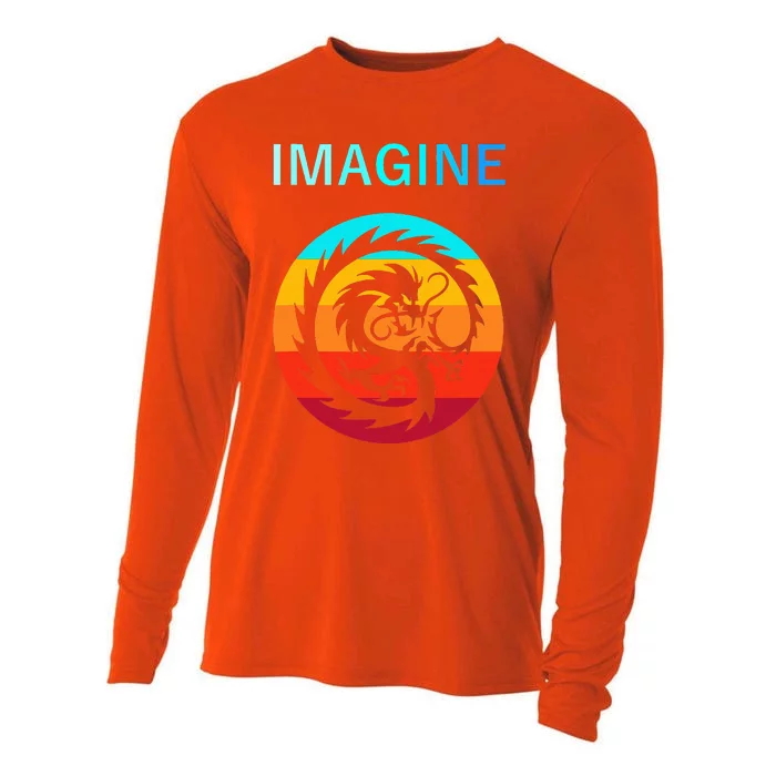 Imagine Fantasy Dragon Retro Tribal Cooling Performance Long Sleeve Crew