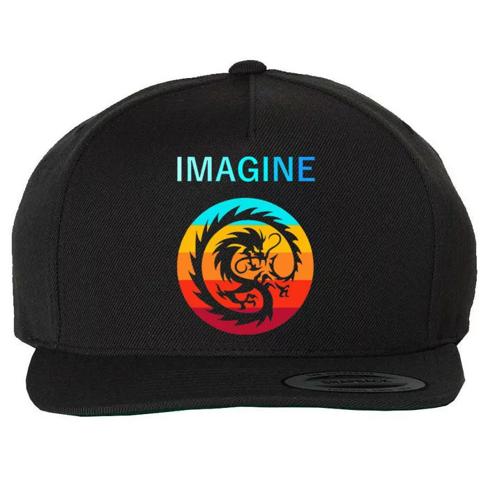 Imagine Fantasy Dragon Retro Tribal Wool Snapback Cap