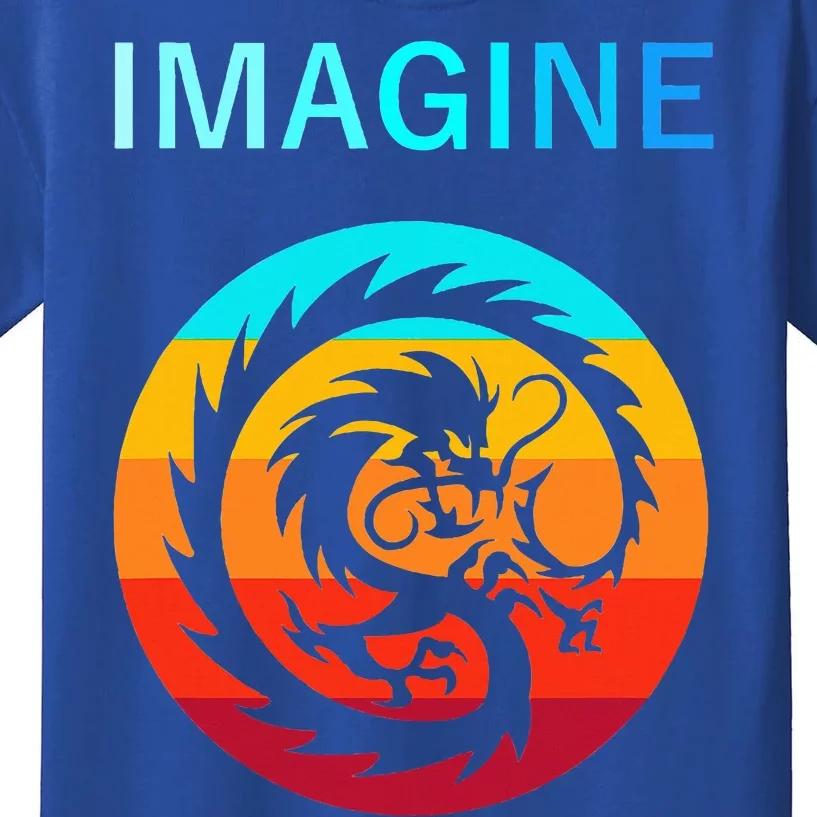 Imagine Fantasy Dragon Retro Tribal Kids T-Shirt