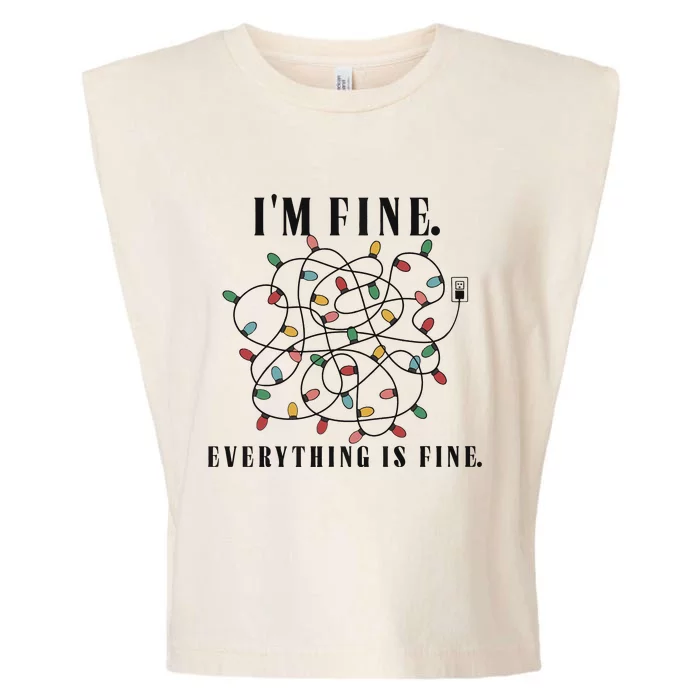 Im Fine Everything Is Fine Christmas Garment-Dyed Women's Muscle Tee