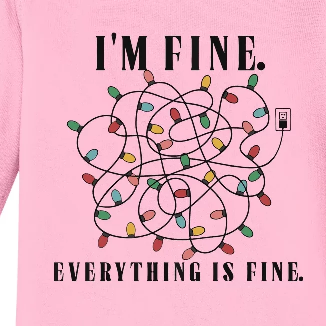 Im Fine Everything Is Fine Christmas Baby Long Sleeve Bodysuit