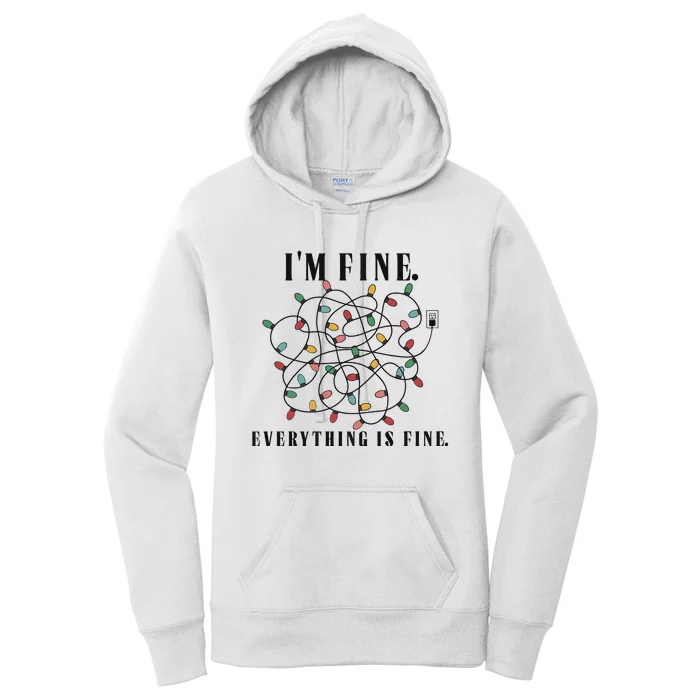 Im Fine Everything Is Fine Christmas Women's Pullover Hoodie