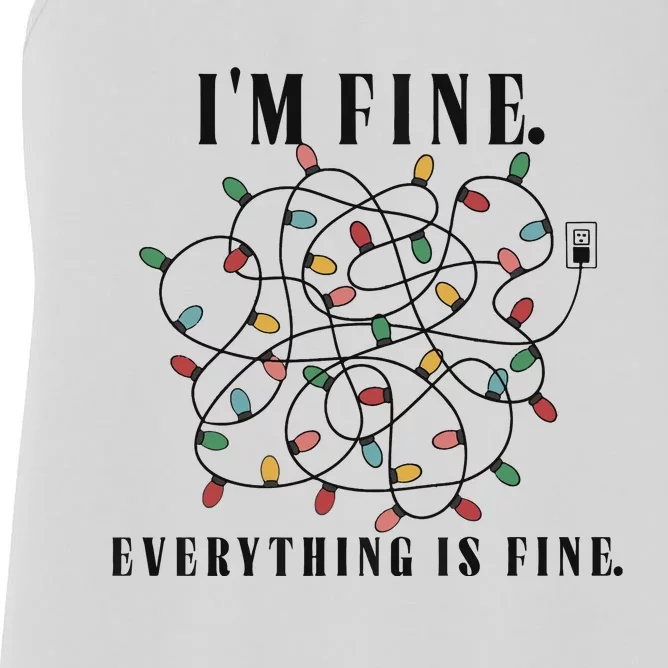 Im Fine Everything Is Fine Christmas Women's Racerback Tank