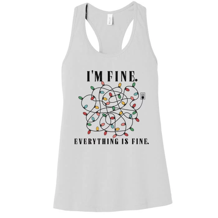 Im Fine Everything Is Fine Christmas Women's Racerback Tank