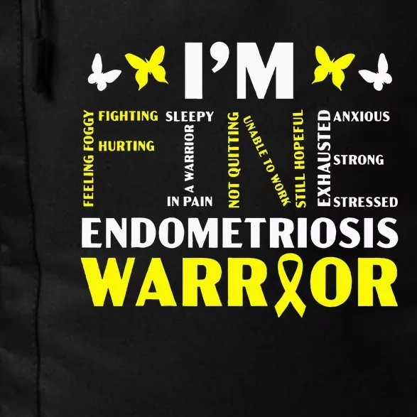 IM Fine Endo Warrior Endometriosis Awareness Daily Commute Backpack