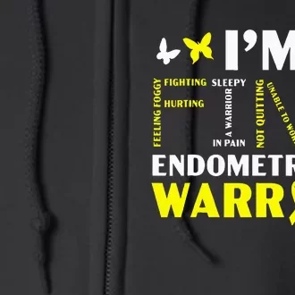 IM Fine Endo Warrior Endometriosis Awareness Full Zip Hoodie