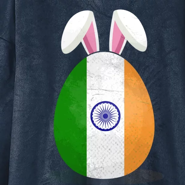 India Flag Egg Bunny Ears Indian Easter Sunday Gift Hooded Wearable Blanket