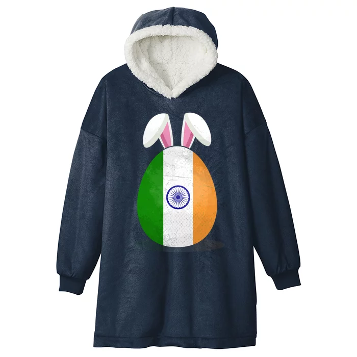 India Flag Egg Bunny Ears Indian Easter Sunday Gift Hooded Wearable Blanket