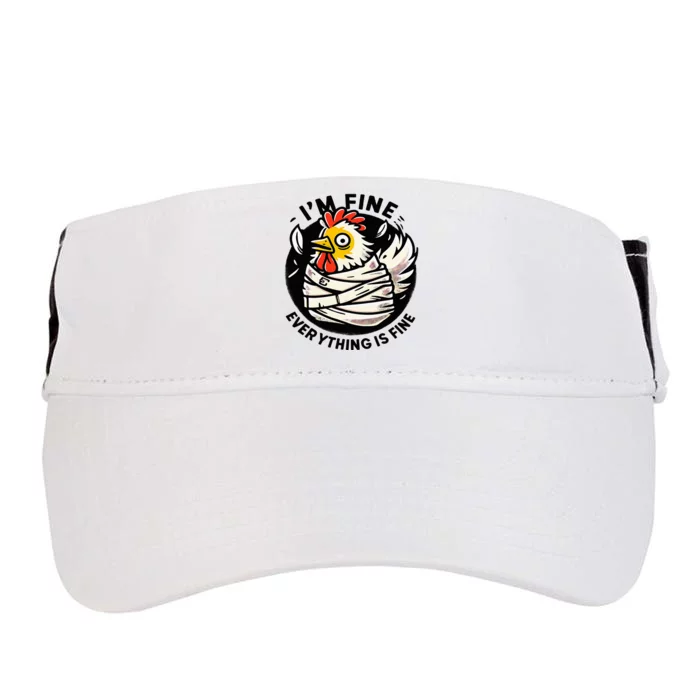 Its Fine Everything Is Fine Crazy Chicken In Straight Jacket Adult Drive Performance Visor