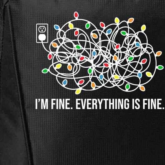 I'm Fine Everything Is Fine Funny Christmas Lights City Backpack