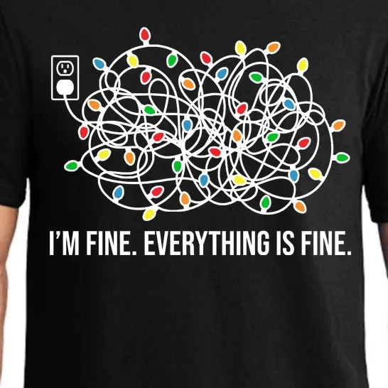 I'm Fine Everything Is Fine Funny Christmas Lights Pajama Set