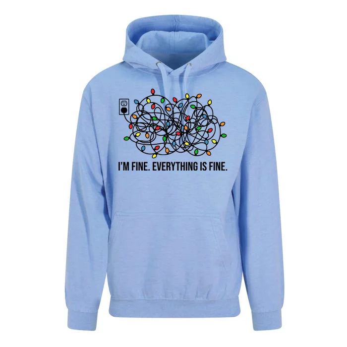 I'm Fine Everything Is Fine Funny Christmas Lights Unisex Surf Hoodie