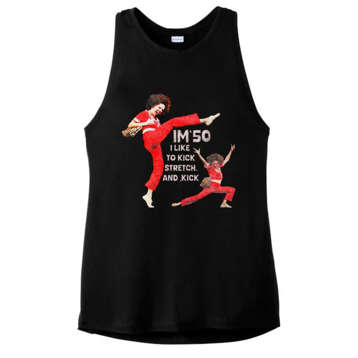 I’M Fifty Five Oh 50 Funny Sally Kick Lady O’Malley Birthday Ladies Tri-Blend Wicking Tank