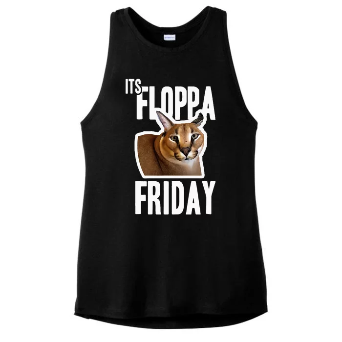 Its Floppa Friday Meme Ladies Tri-Blend Wicking Tank