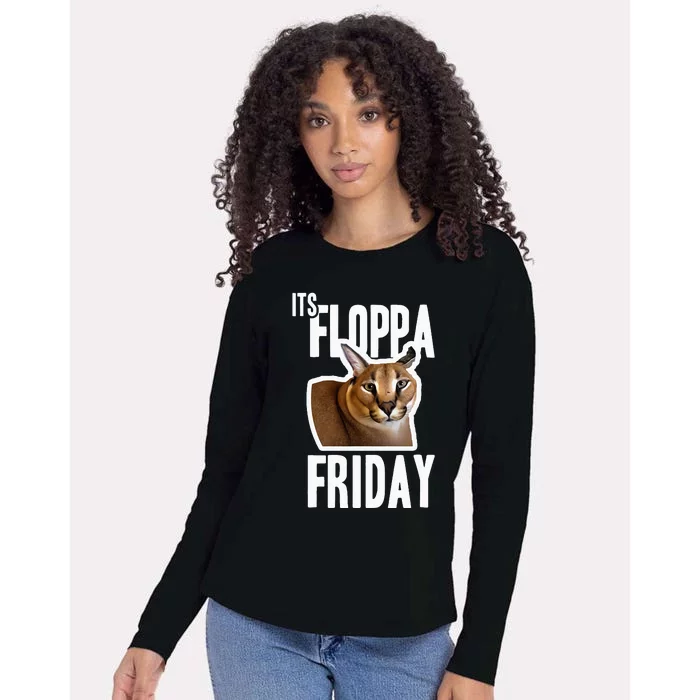 Its Floppa Friday Meme Womens Cotton Relaxed Long Sleeve T-Shirt