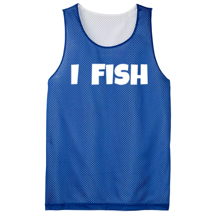 I Fish Fisher Cute Gift Mesh Reversible Basketball Jersey Tank