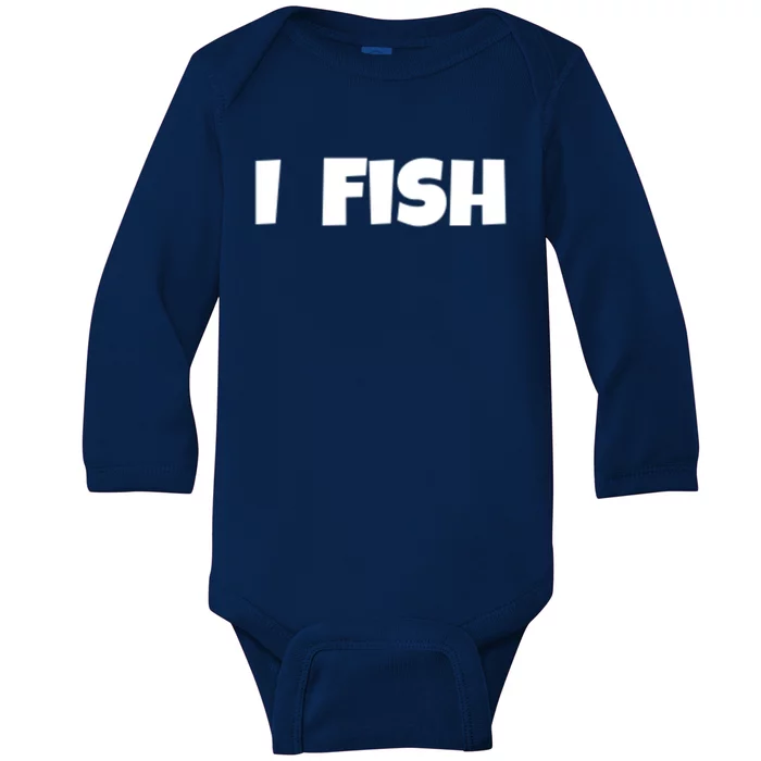 I Fish Fisher Cute Gift Baby Long Sleeve Bodysuit