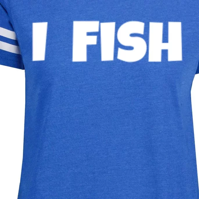 I Fish Fisher Cute Gift Enza Ladies Jersey Football T-Shirt