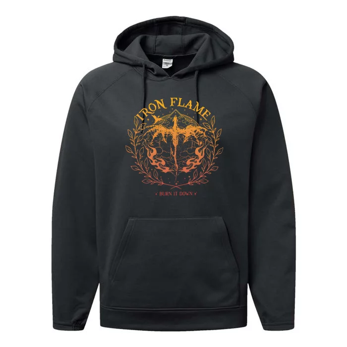 Iron Flame Fourth Wing Rebecca Yarros Dragon Rider Performance Fleece Hoodie