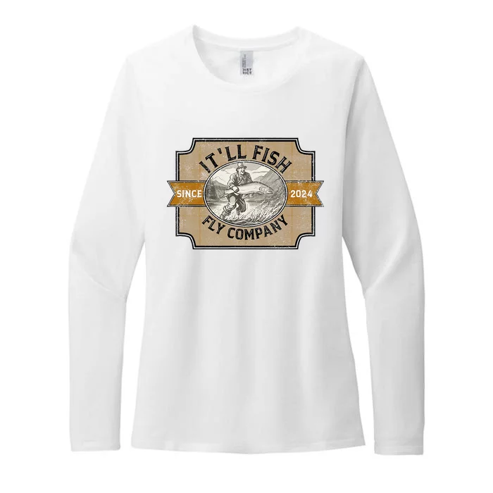 ItLl Fish Fly Company Womens CVC Long Sleeve Shirt