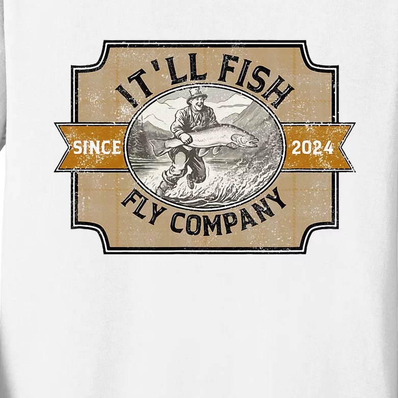 ItLl Fish Fly Company Kids Long Sleeve Shirt