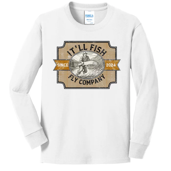 ItLl Fish Fly Company Kids Long Sleeve Shirt