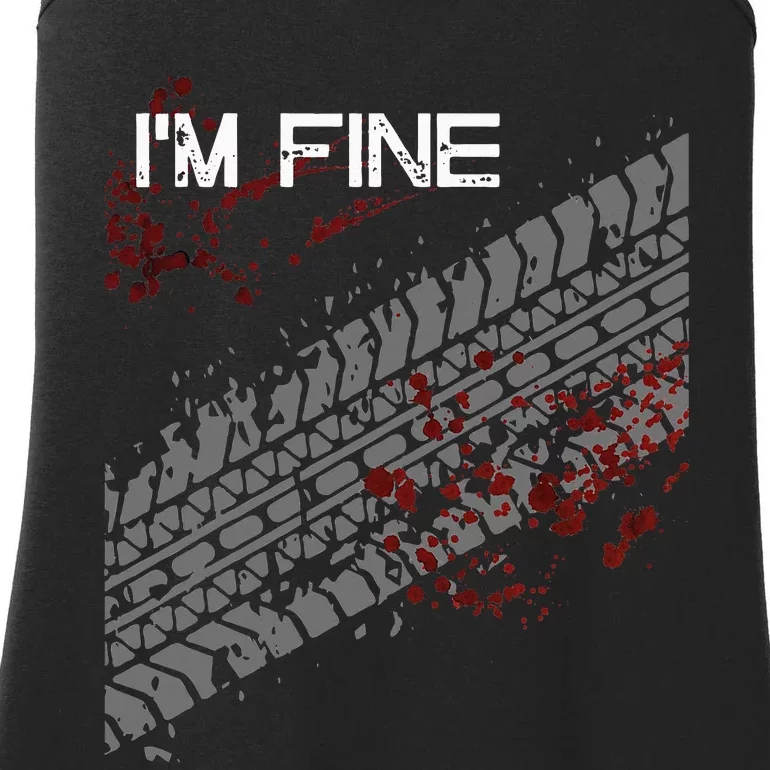 IM Fine Funny Tire Track Ladies Essential Tank