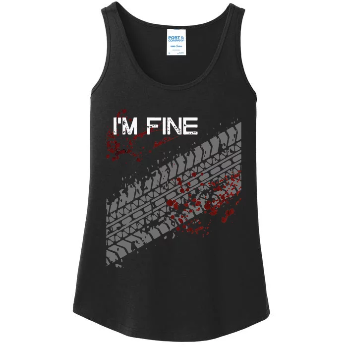 IM Fine Funny Tire Track Ladies Essential Tank