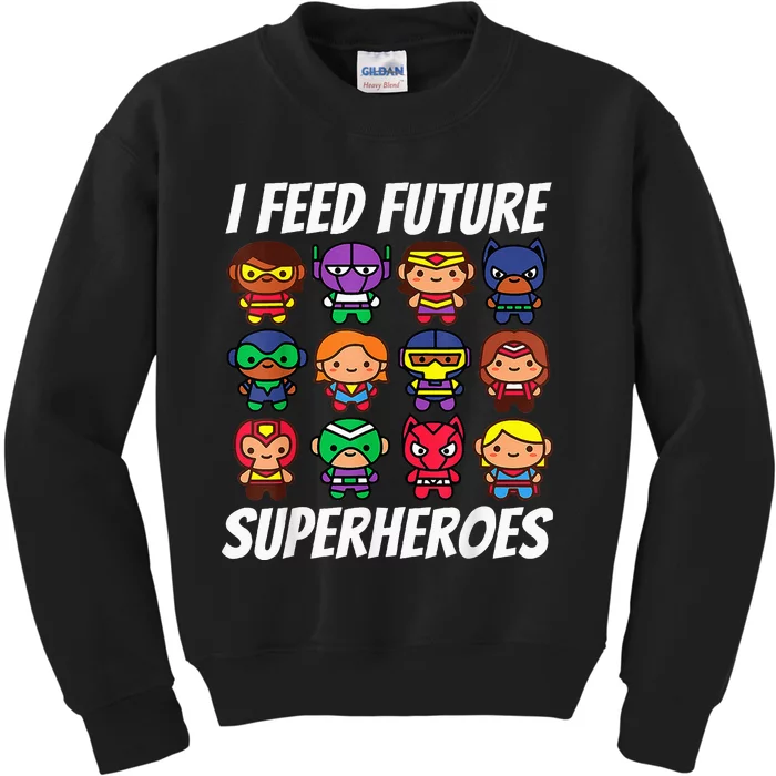 I Feed Future Superheroes School Lunch Lady Squad Kids Sweatshirt