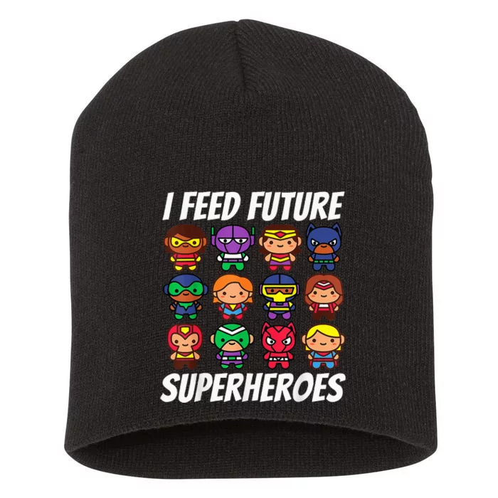 I Feed Future Superheroes School Lunch Lady Squad Short Acrylic Beanie