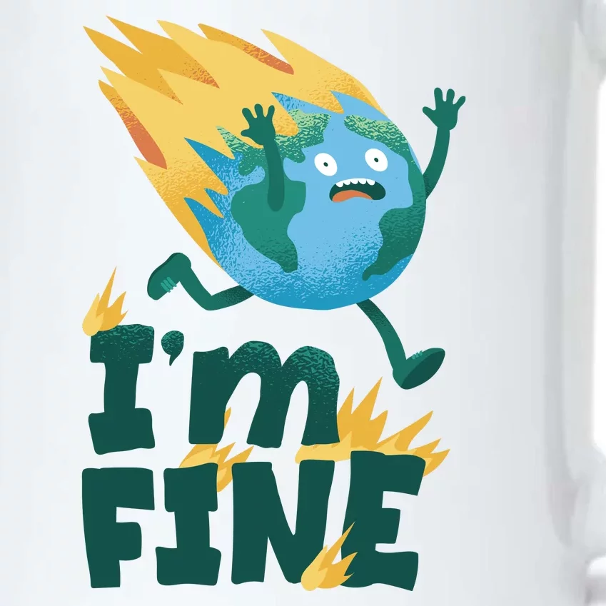 I'm Fine Funny Earth Day Climate Change Black Color Changing Mug