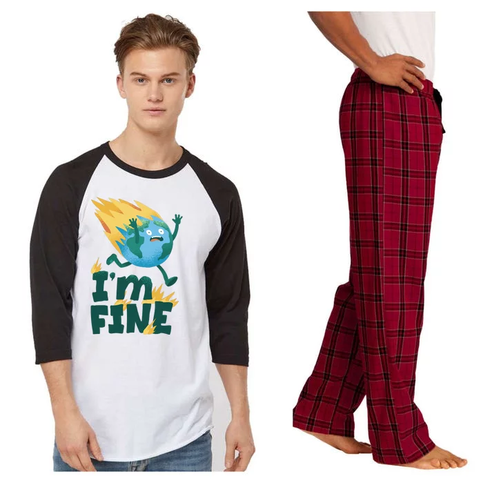 I'm Fine Funny Earth Day Climate Change Raglan Sleeve Pajama Set