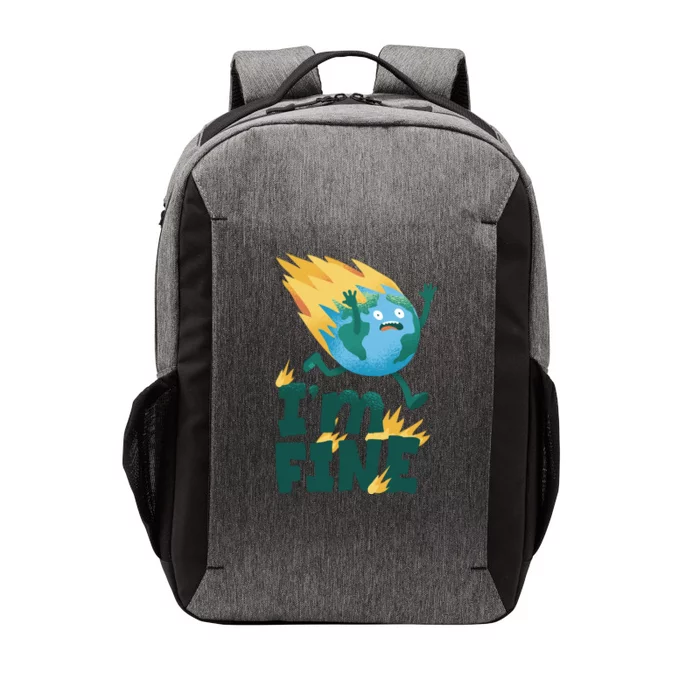 I'm Fine Funny Earth Day Climate Change Vector Backpack