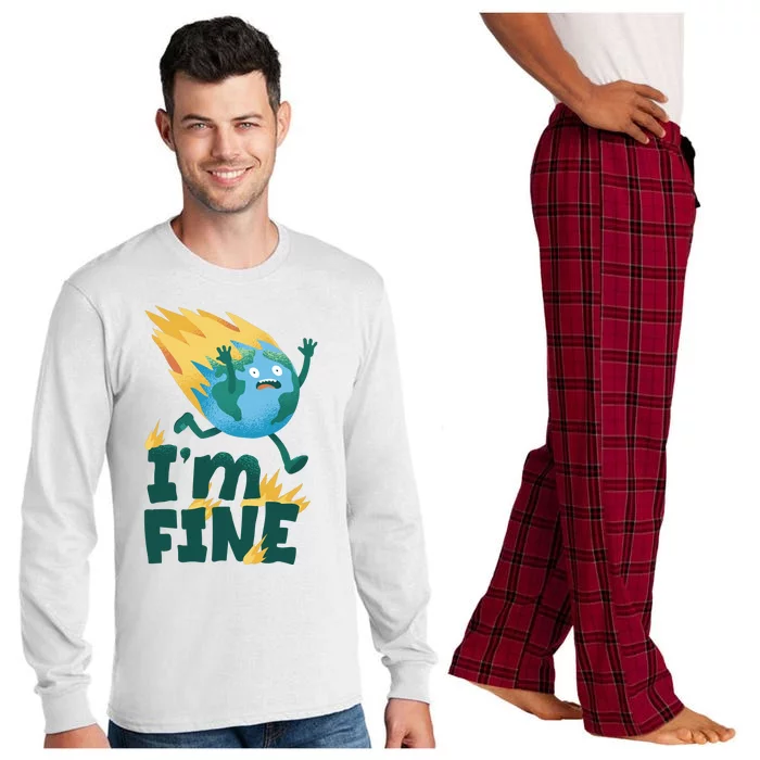 I'm Fine Funny Earth Day Climate Change Long Sleeve Pajama Set