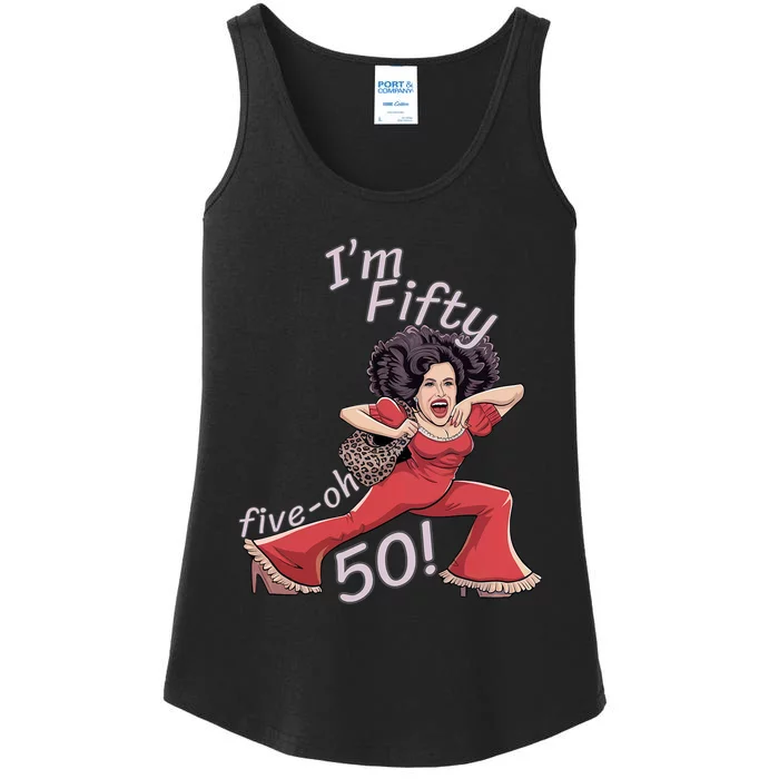 I’M Fifty Fiveoh 50 Funny Sally Kick Lady O’Malley Birthday Ladies Essential Tank