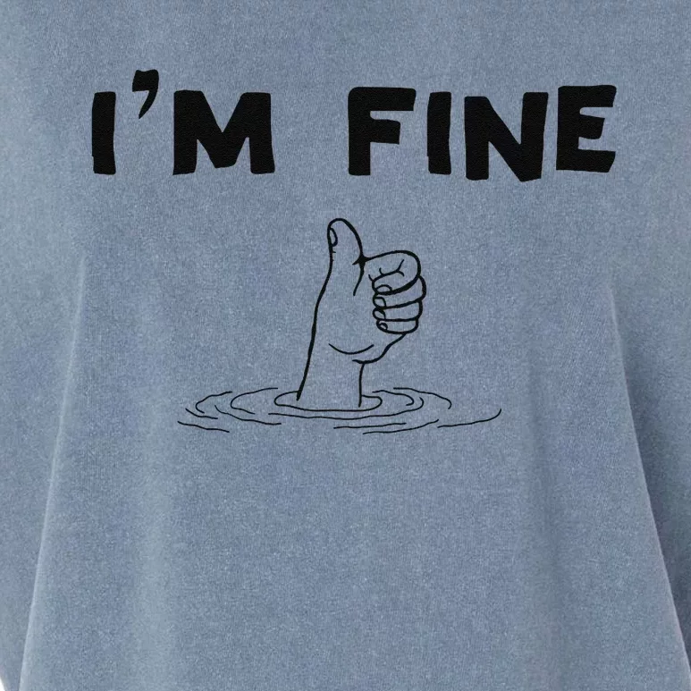 IM Fine Funny Art Hand Sign Under Water IM Ok Funny Meme Garment-Dyed Women's Muscle Tee