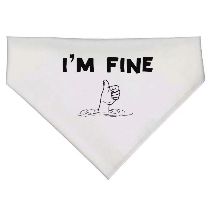 IM Fine Funny Art Hand Sign Under Water IM Ok Funny Meme USA-Made Doggie Bandana