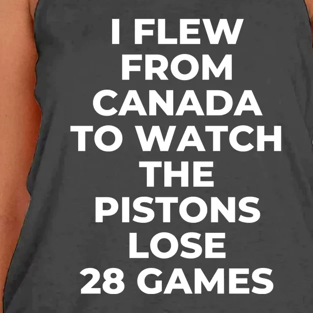 I Flew From Canada To Watch The Pistons Lose 28 Games Women's Knotted Racerback Tank