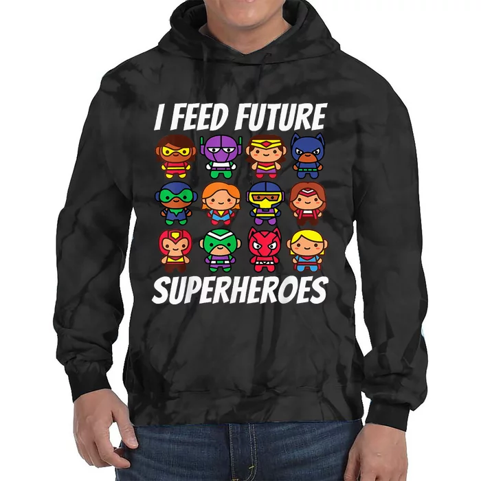 I Feed Future Superheroes School Lunch Lady Squad Tie Dye Hoodie