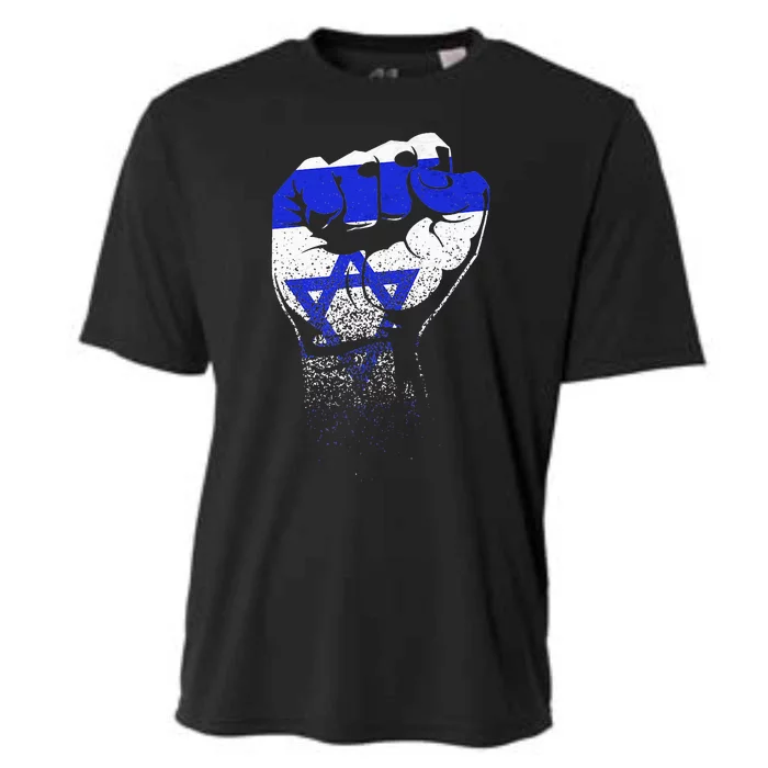 Israel Flag Fist Jerusalem Hebrew True Jew Israelite Cooling Performance Crew T-Shirt