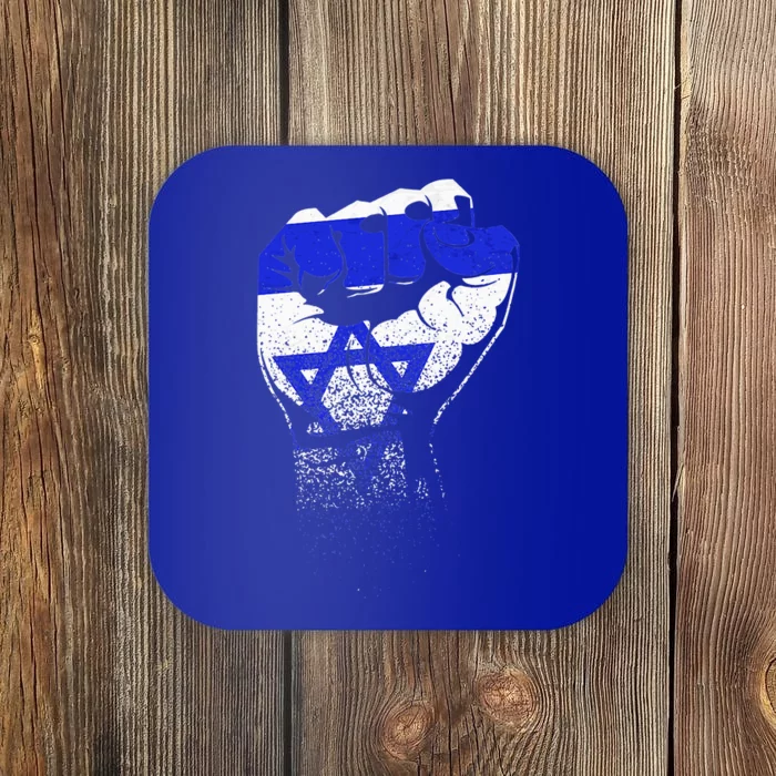 Israel Flag Fist Jerusalem Hebrew True Jew Israelite Coaster