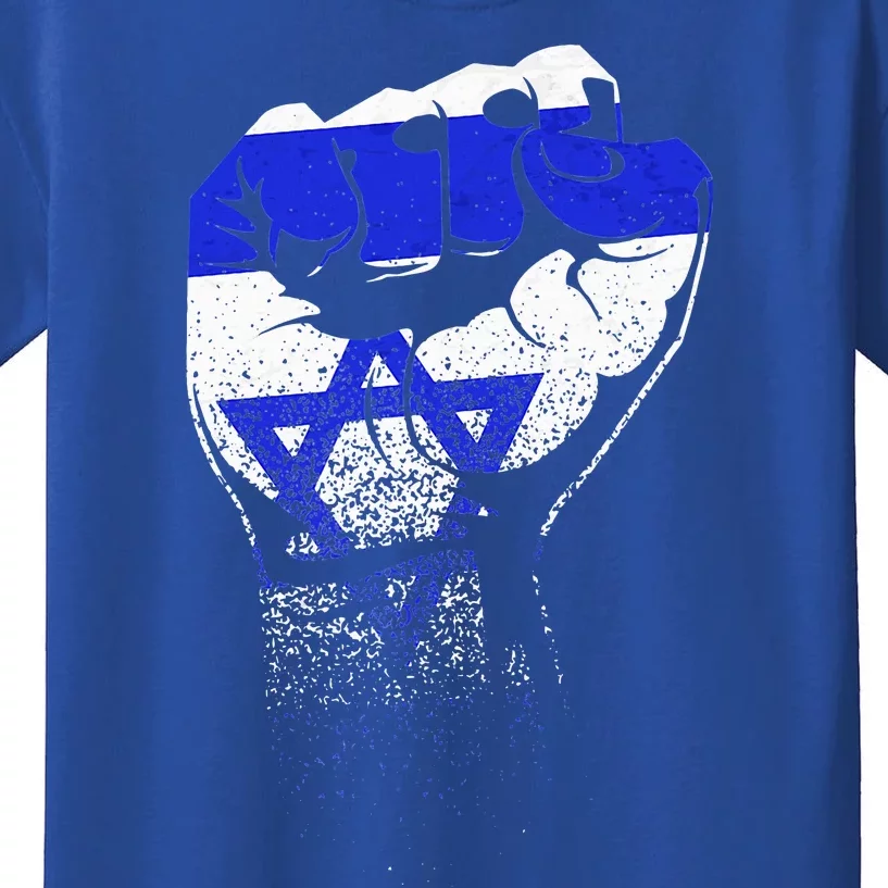 Israel Flag Fist Jerusalem Hebrew True Jew Israelite Kids T-Shirt