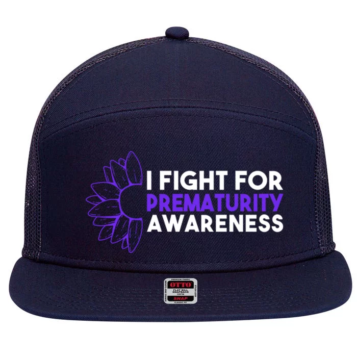 I Fight For Prematurity Awareness Gift 7 Panel Mesh Trucker Snapback Hat