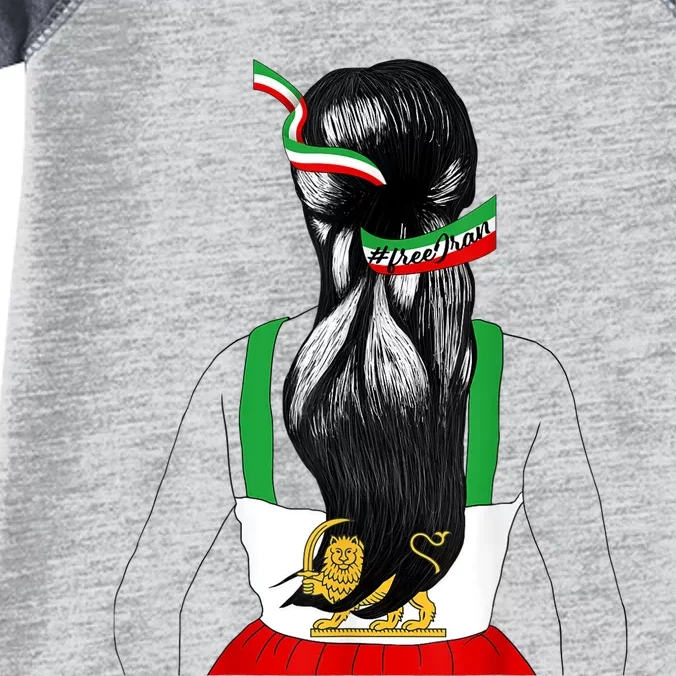 Iranian Flag Female Hair Support Wo of Iran LION SUN FLAG Infant Baby Jersey Bodysuit