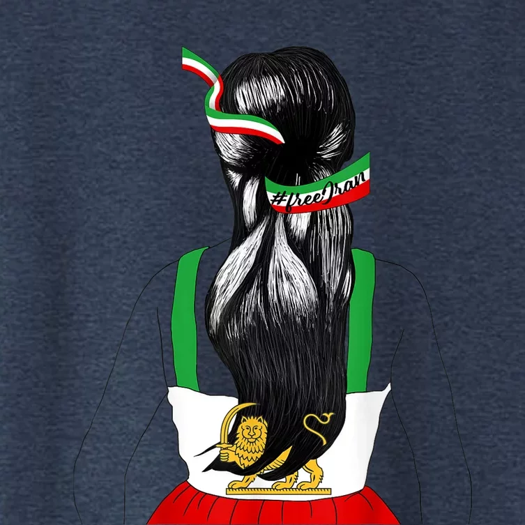 Iranian Flag Female Hair Support Wo of Iran LION SUN FLAG Women's Crop Top Tee