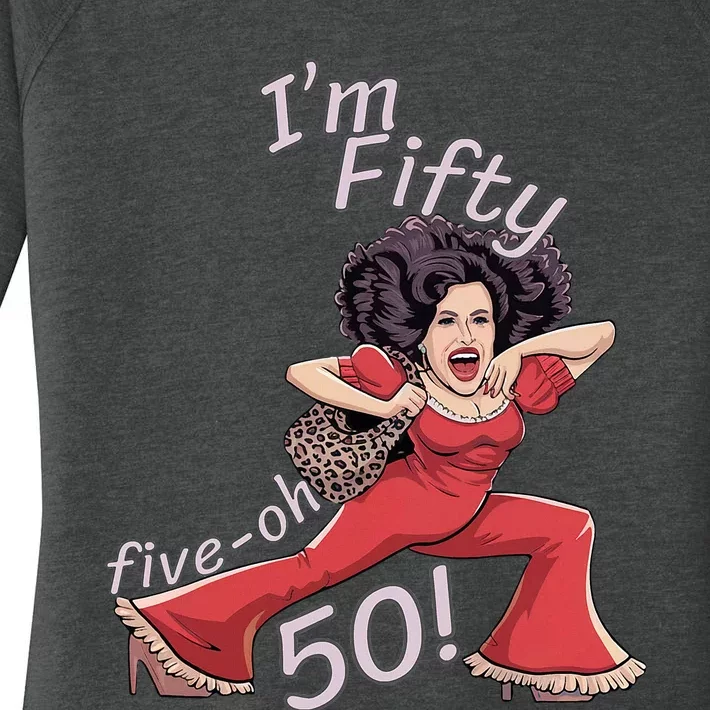 I’M Fifty Five Oh 50 Funny Sally Kick Lady O’Malley Birthday Women's Perfect Tri Tunic Long Sleeve Shirt