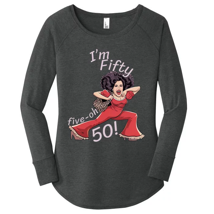 I’M Fifty Five Oh 50 Funny Sally Kick Lady O’Malley Birthday Women's Perfect Tri Tunic Long Sleeve Shirt